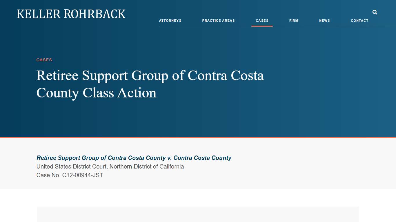 Retiree Support Group of Contra Costa County Class Action | Keller Rohrback