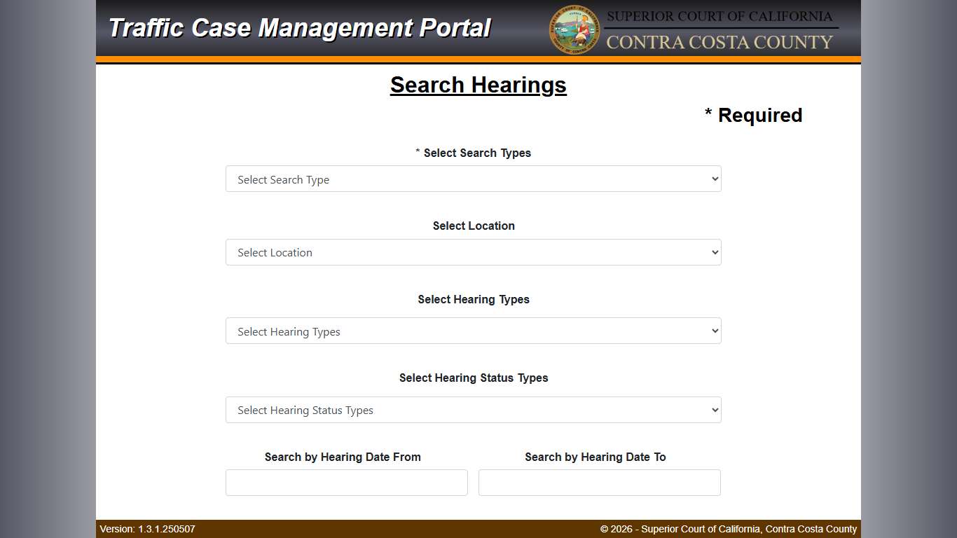 Traffic Hearing Search - Superior Court of California, Contra Costa County